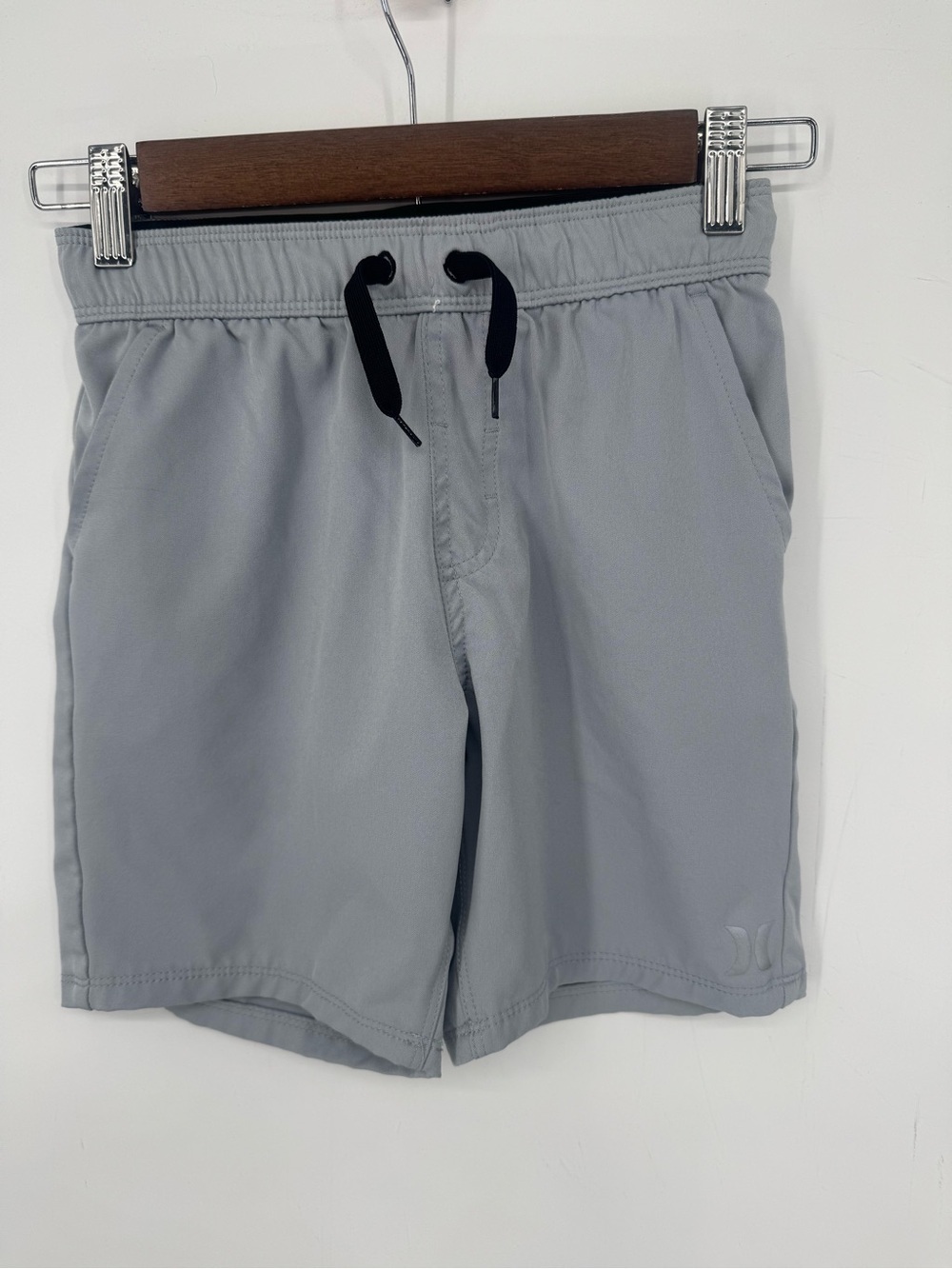 Hurley Kid's Gray Casual Basic Athletic Activewear Drawstring Shorts Size Kids 8